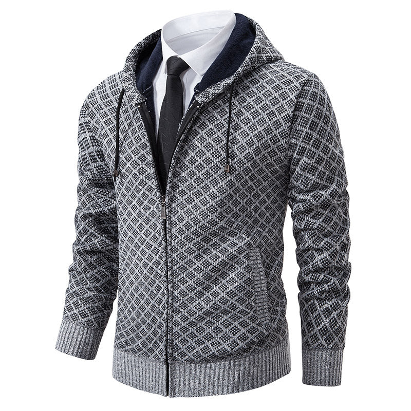 Herren modische Sweatjacke mit Kapuze und elegantem Muster Drune