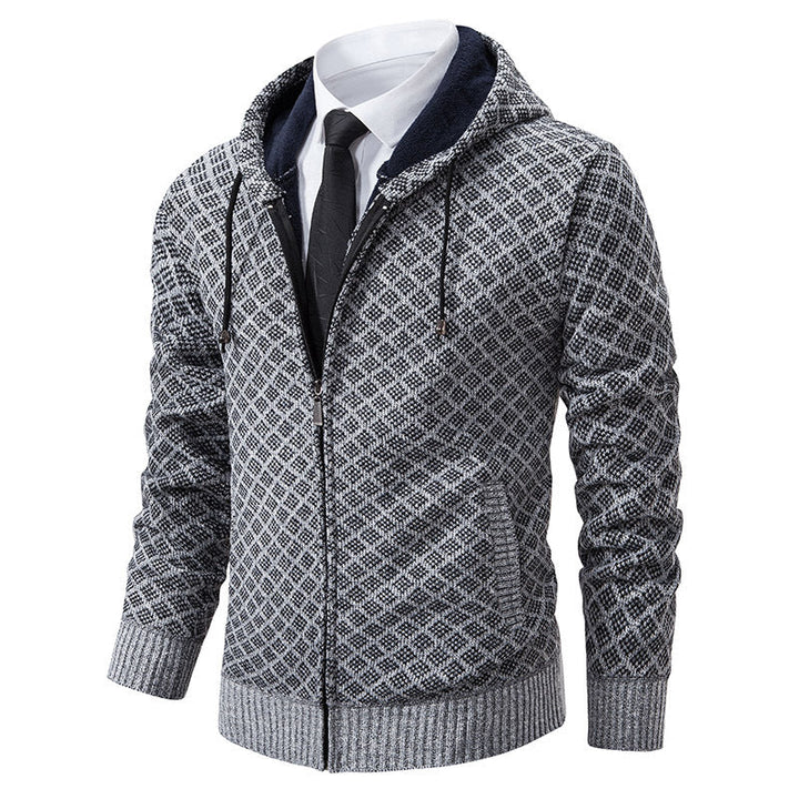 Herren modische Sweatjacke mit Kapuze und elegantem Muster Drune