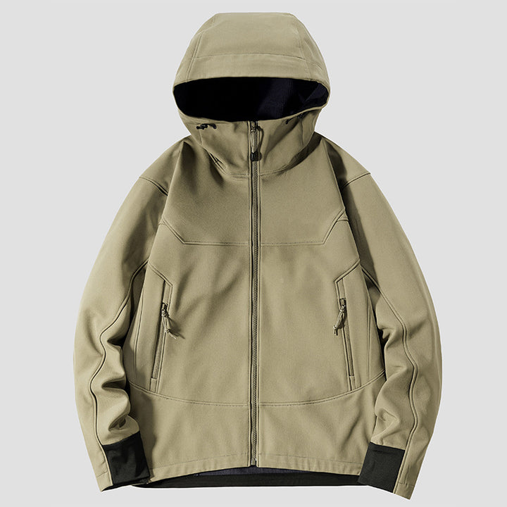 Herren Softshell Outdoorjacke mit winddichter, atmungsaktiver Membran und verstellbarer Kapuze Drune