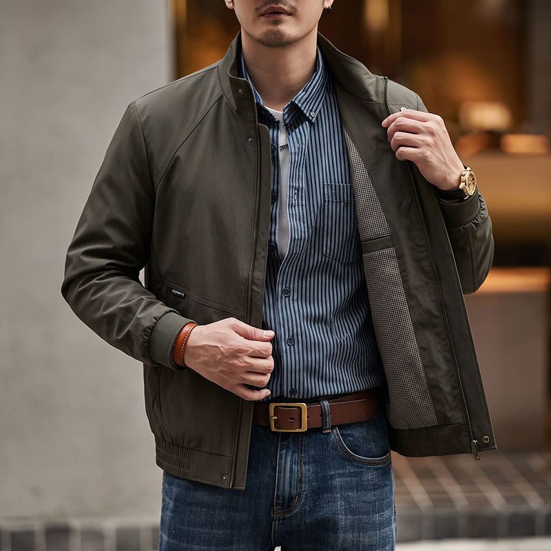 Herren Modische Übergangsjacke mit praktischem Stehkragen Drune