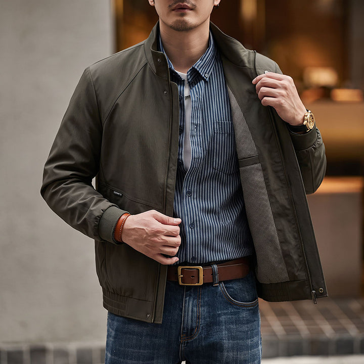 Herren Modische Übergangsjacke mit praktischem Stehkragen Drune