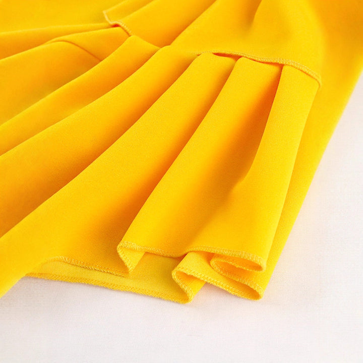 Damen Plissee Maxikleid mit asymmetrischem Träger und Rüschendetail Drune