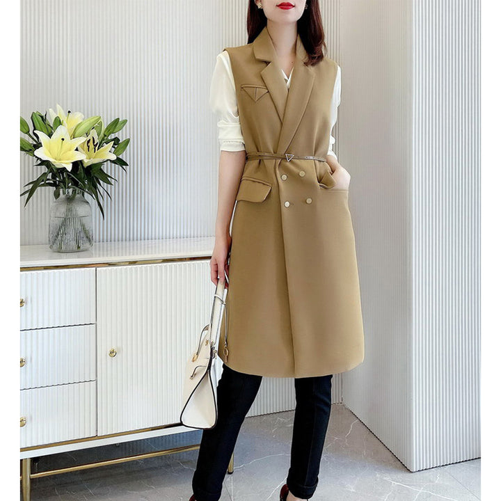 Damen Elegante Weste mit Gürtel Drune