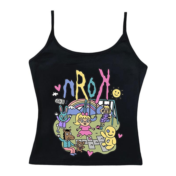 Damen Kurzarm T-Shirt mit verspieltem Grafiken-Design Drune