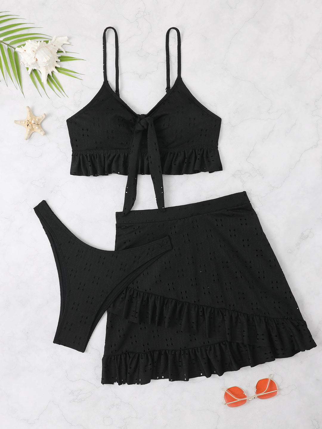 Damen Bikiniset mit Rüschendetails Drune