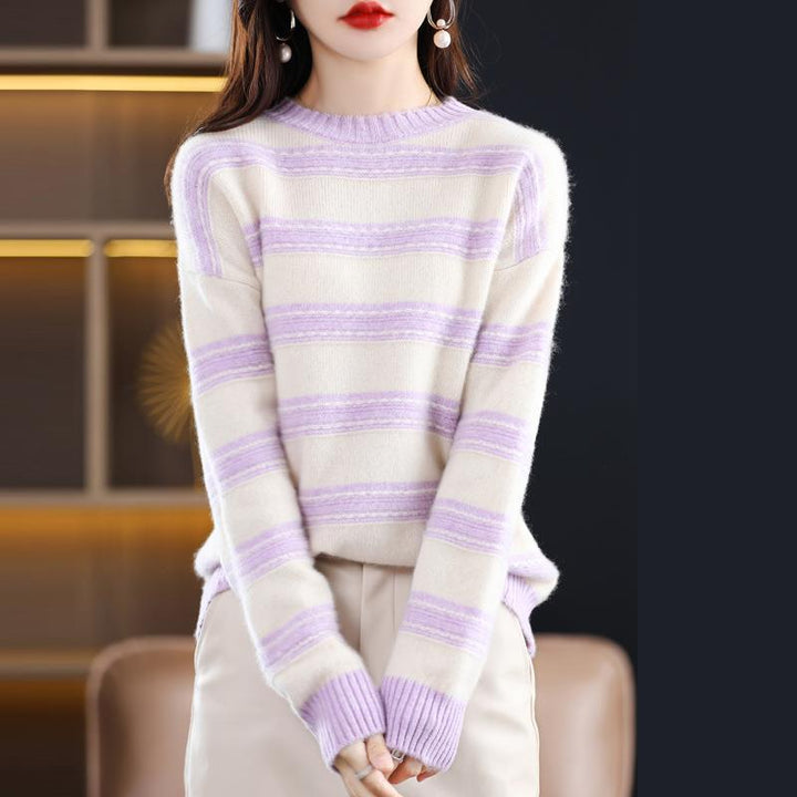Damen Weicher Streifenpullover im Mohair‑Look mit kastenförmiger Silhouette Drune
