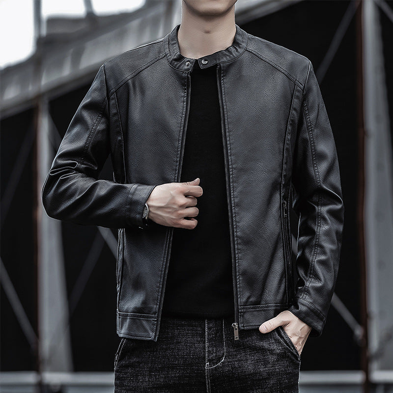 Herren Moderne Kunstlederjacke Drune