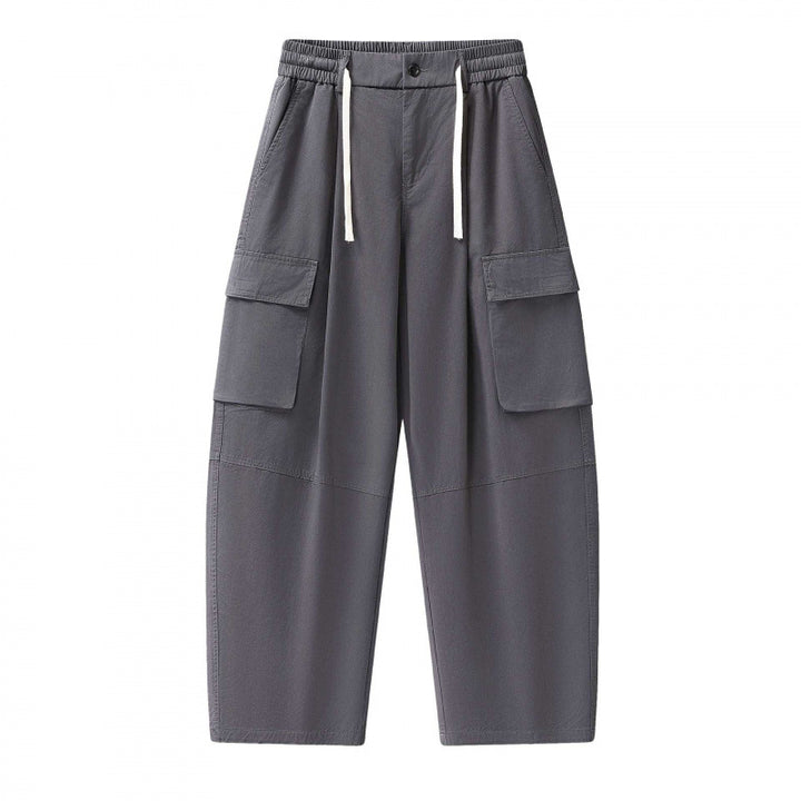 Unisex Baggy‑Cargo‑Hose mit elastischem Bund, Tunnelzug und großen Pattentaschen Drune