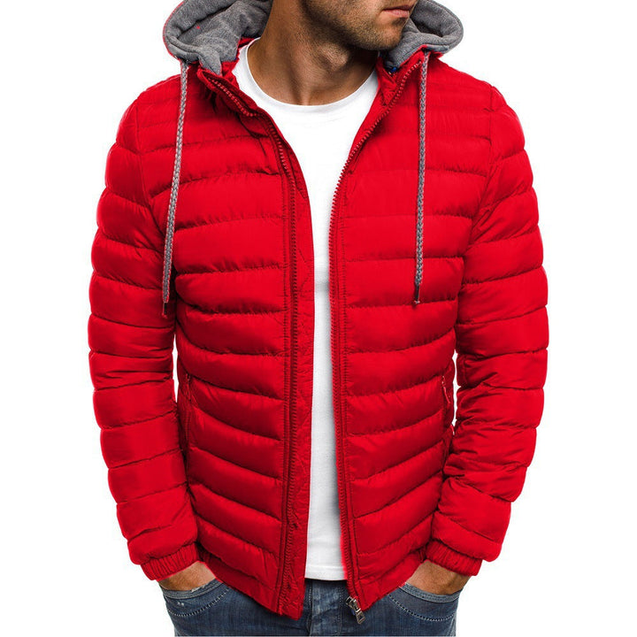 Herren leichte Steppjacke mit Kapuze und seitlichen Reißverschlusstaschen Drune