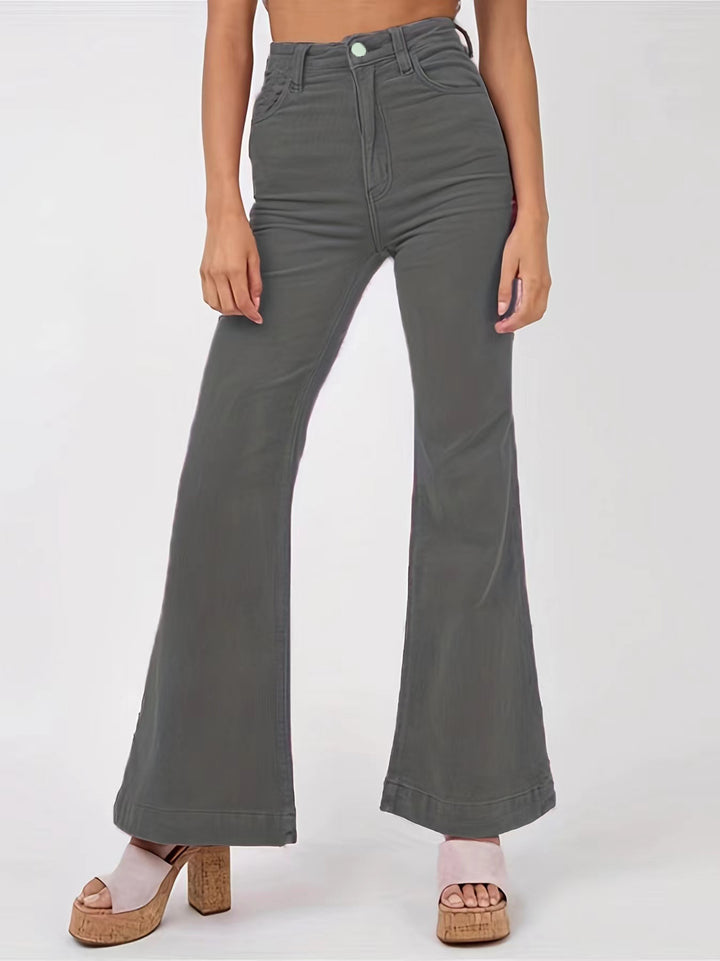 Damen Hochtaillierte Schlaghose mit weitem Bein und Stretchbund Drune