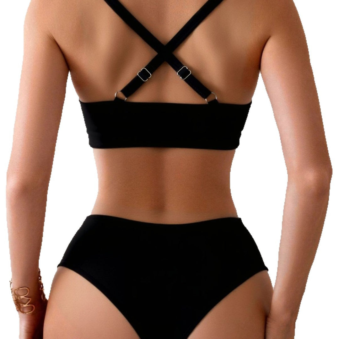 Damen Hochgeschnittener Bikini mit elegantem Wickeldesign Drune