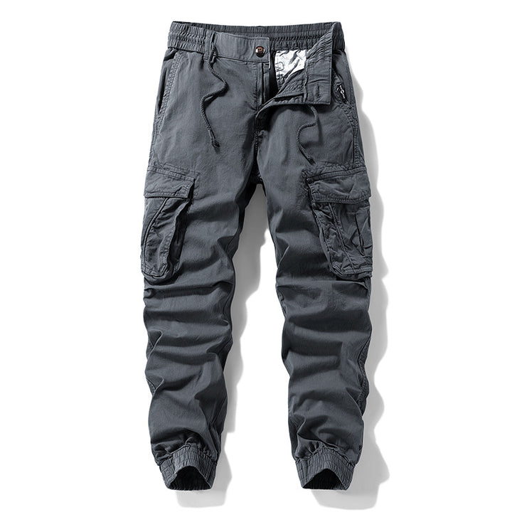 Herren Baumwoll‑Canvas Cargo‑Jogger mit elastischem Bund, Multifachtaschen und gerippten Knöchelabschlüssen Drune
