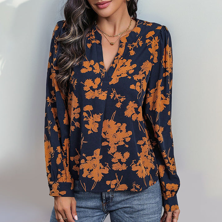 Damen Elegante Bluse mit floralen Mustern Drune