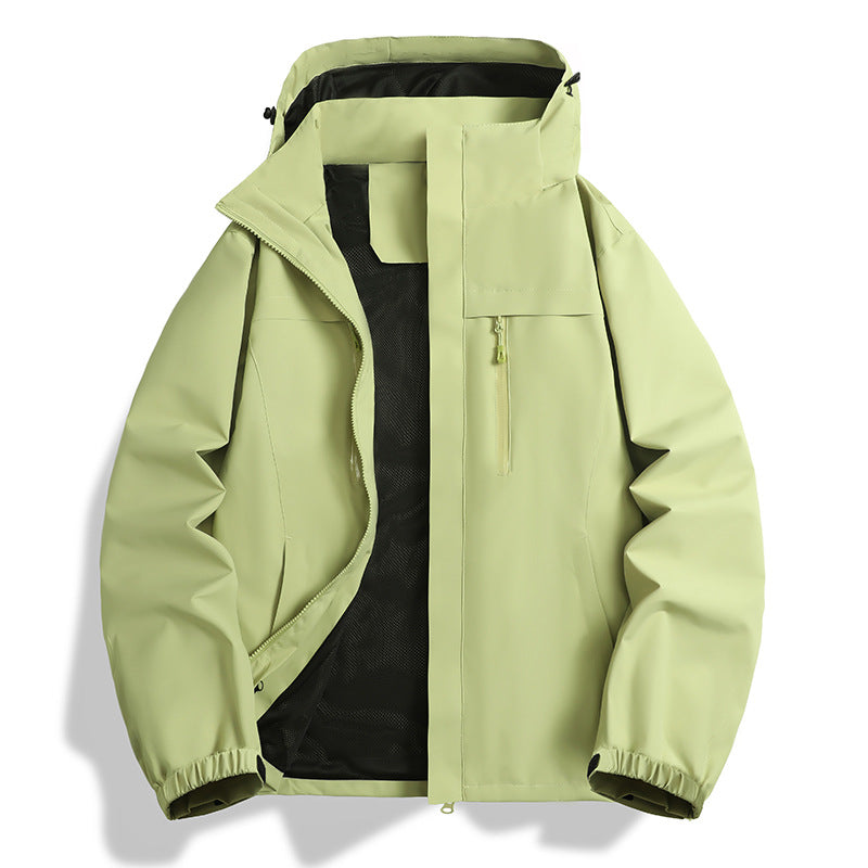 Herren Wasser- und winddichte Softshell-Outdoorjacke mit Kapuze, atmungsaktivem Meshfutter und Brustreißverschluss Drune