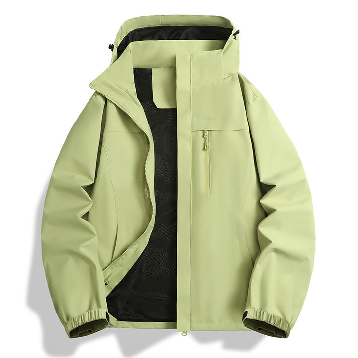 Herren Wasser- und winddichte Softshell-Outdoorjacke mit Kapuze, atmungsaktivem Meshfutter und Brustreißverschluss Drune