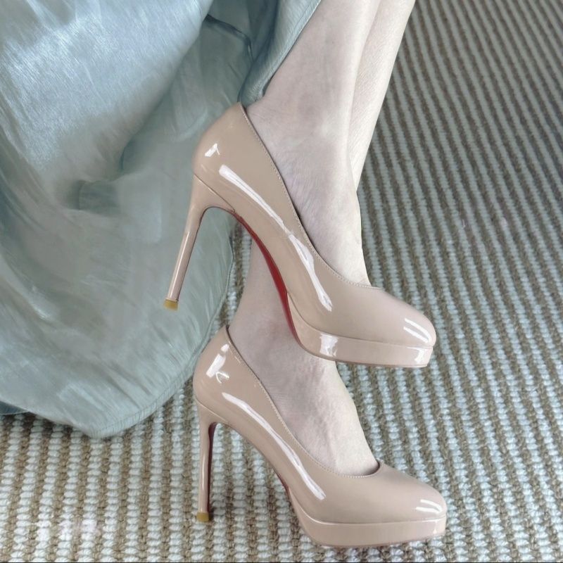 Damen glänzende Stiletto Pumps mit hoher Absatzform Drune