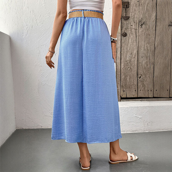 Damen Elegante Maxiröcke mit Knopfdetails Drune