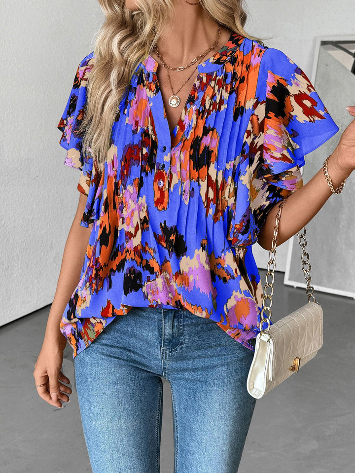 Damen Bluse mit Rüschenelementen und strukturiertem Design Drune