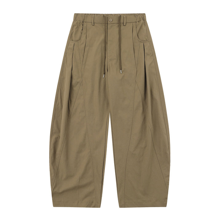 Damen High-Waist Cropped-Cargo-Hose mit abgesteppten Paneelen und Tunnelzug Drune