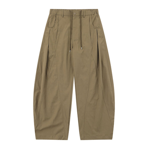 Damen High-Waist Cropped-Cargo-Hose mit abgesteppten Paneelen und Tunnelzug Drune