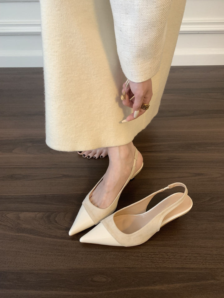 Damen Slingback Pumps mit eleganter Kantenverarbeitung und spitzem Fußbett Drune