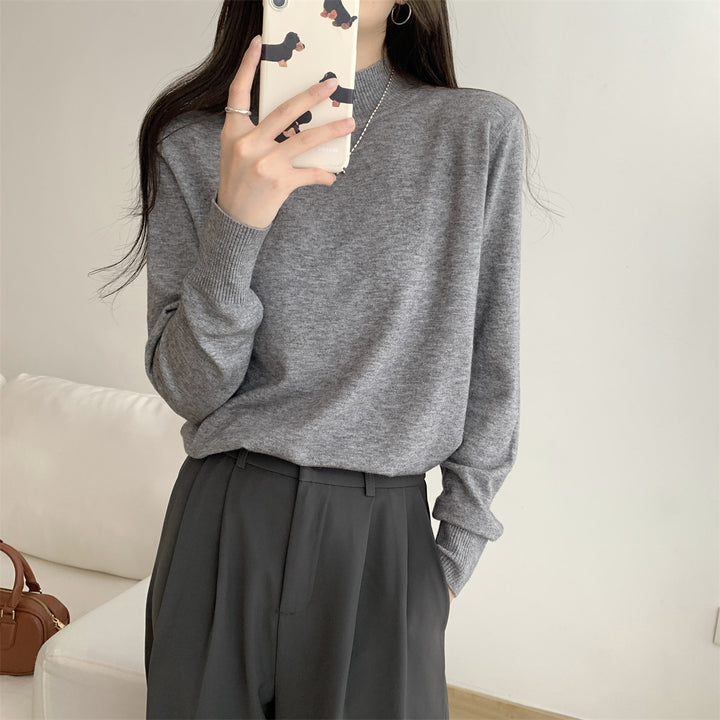 Damen Eleganter Rollkragenpullover aus hochwertigem Strickmaterial Drune