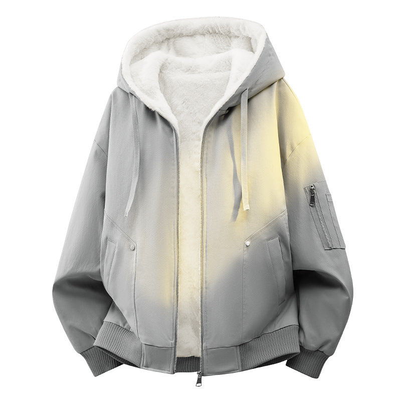 Herren Bequeme Fleecejacke mit Hoodie Drune