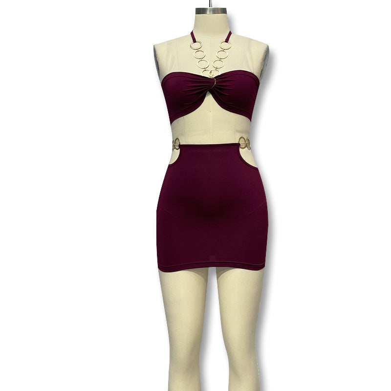 Damen Buntes Bandeau-Minikleid mit seitlichen Cut-Outs und verführerischem Design Drune