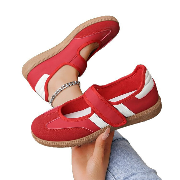 Damen Mary-Jane-Sneaker mit Klettverschluss, leichter Profilsohle und Komfortfußbett Drune