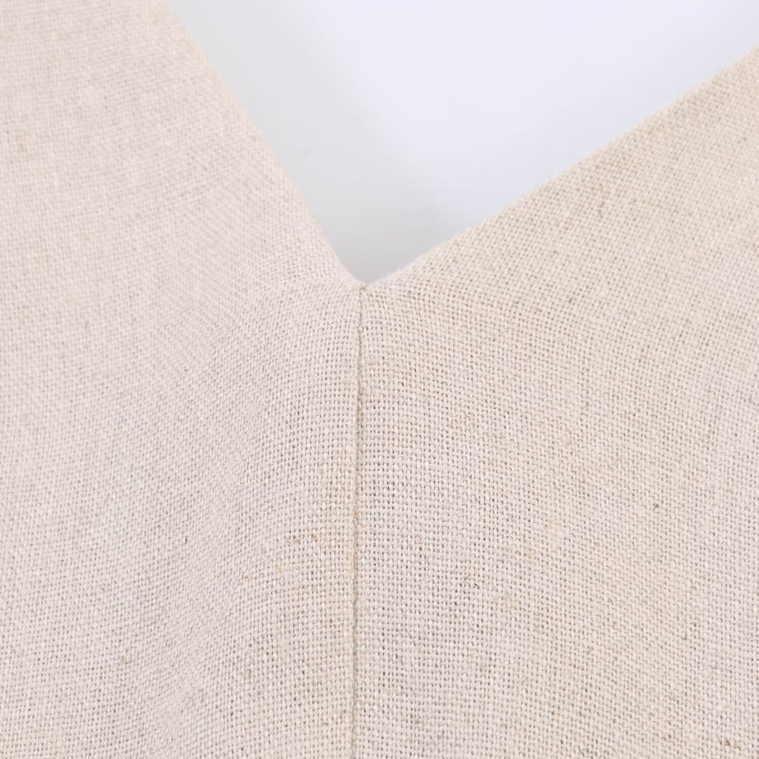 Damen Midi-Kleid mit voluminösen Kurzärmeln und schmeichelndem Schnitt Drune