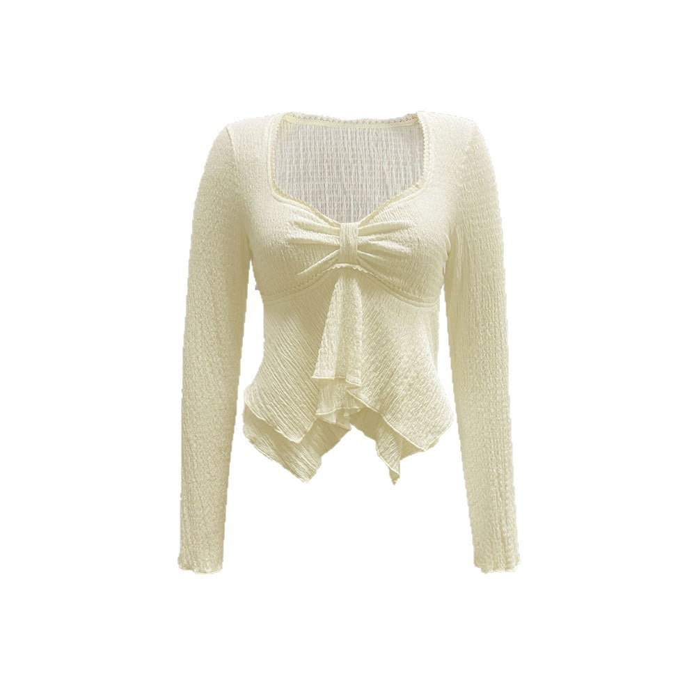 Damen Elegantes Wickeloberteil mit Rüschendetails und tiefem V-Ausschnitt Drune