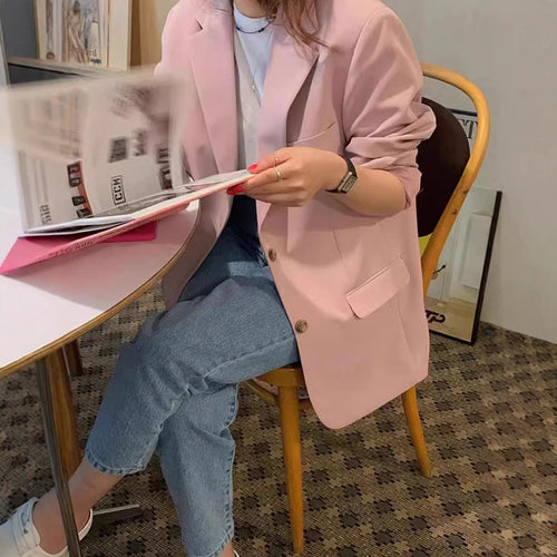 Damen eleganter Oversized-Blazer mit lässigem Schnitt und feinen Details Drune