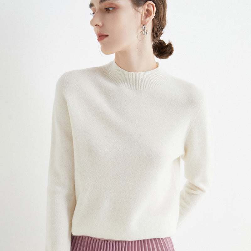 Damen Kurz-Mockneck-Pullover aus Kaschmir‑Look mit leichter Flauschoptik Drune