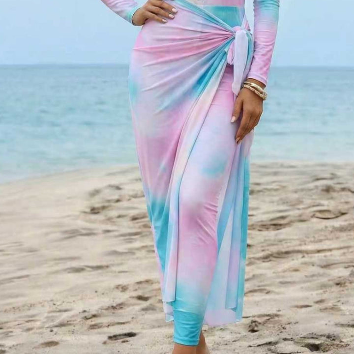 Damen Eleganter Surfanzug mit Reißverschluss und Wickeldetail Drune