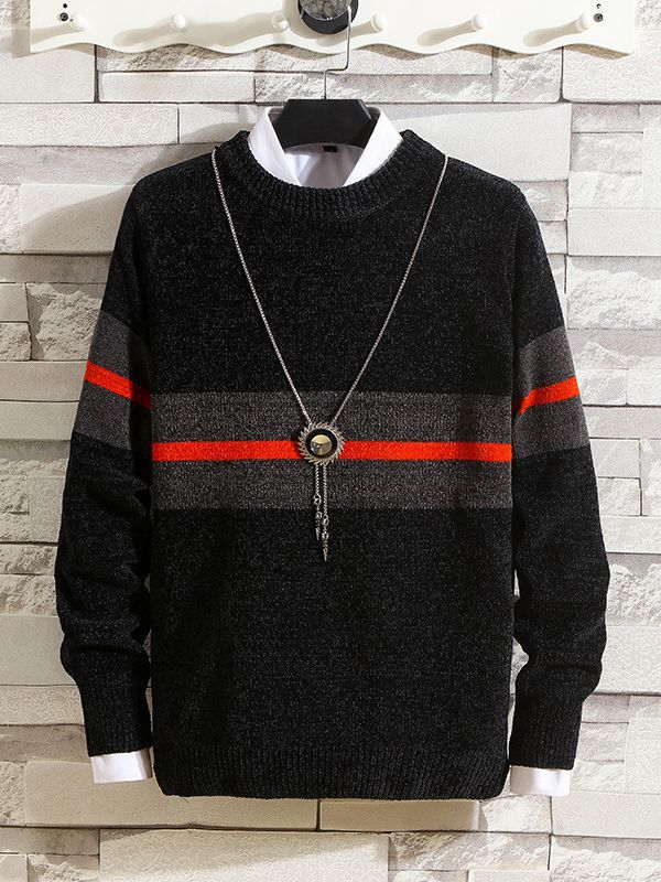 Herren modischer Pullover mit gestreiftem Design und hohem Komfort Drune