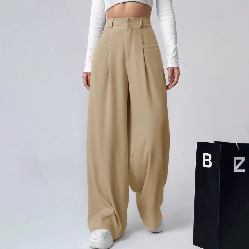 Damen Weite Bundfaltenhose Drune