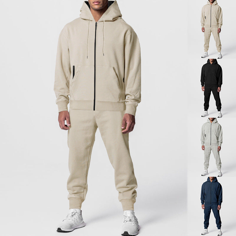 Herren Komplettes Sweatset mit Reißverschluss-Hoodie und tapered Jogginghose Drune