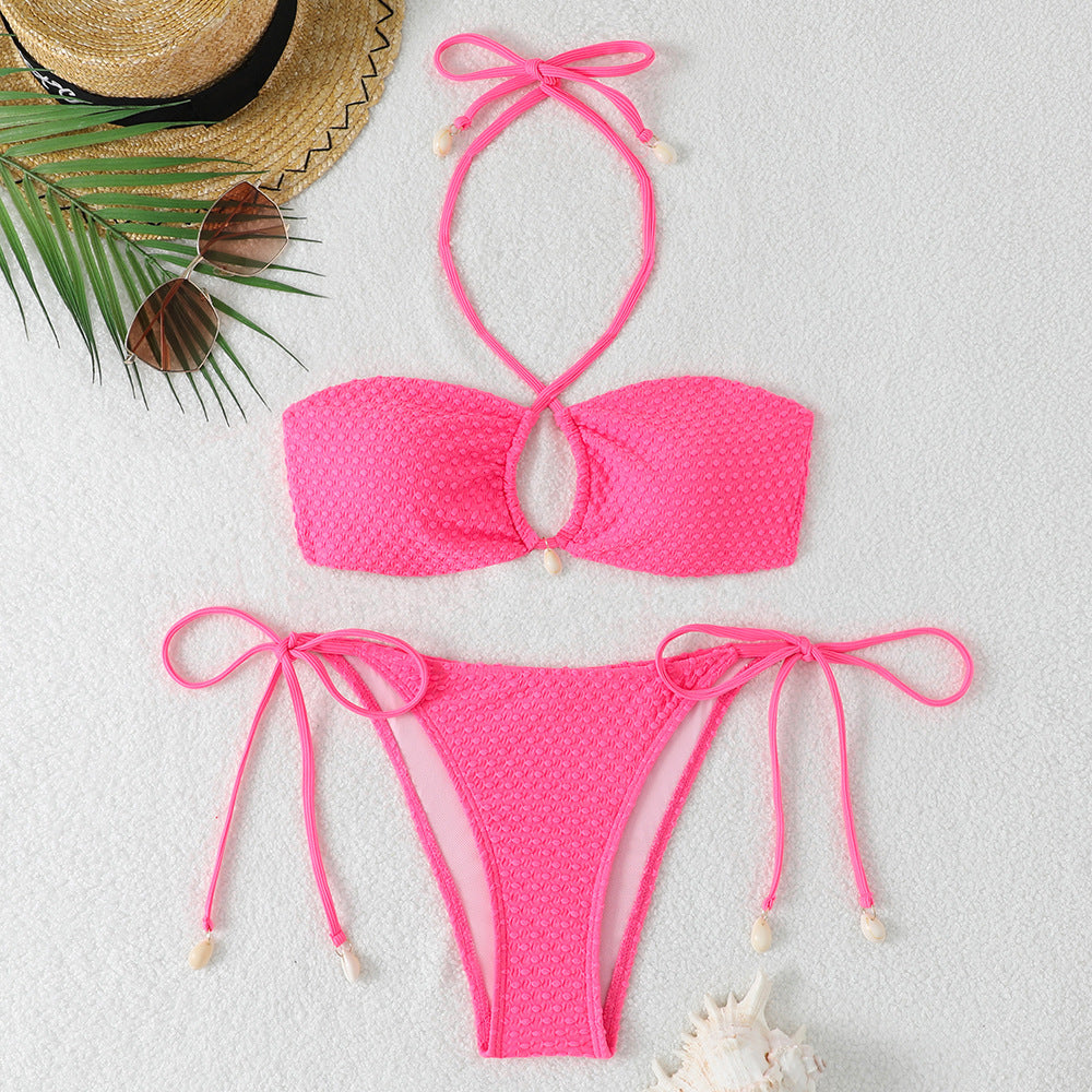 Damen Bandeau-Bikini mit exquisiten Schleifen und Cut-Out-Detail Drune