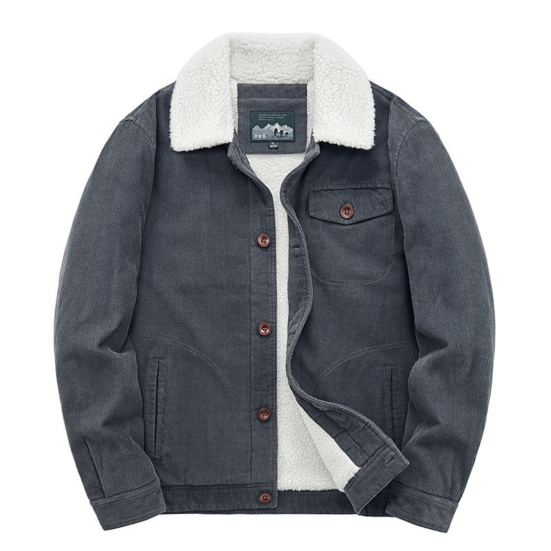 Herren Lässige Cordjacke mit Teddyfutter Drune 1787797411