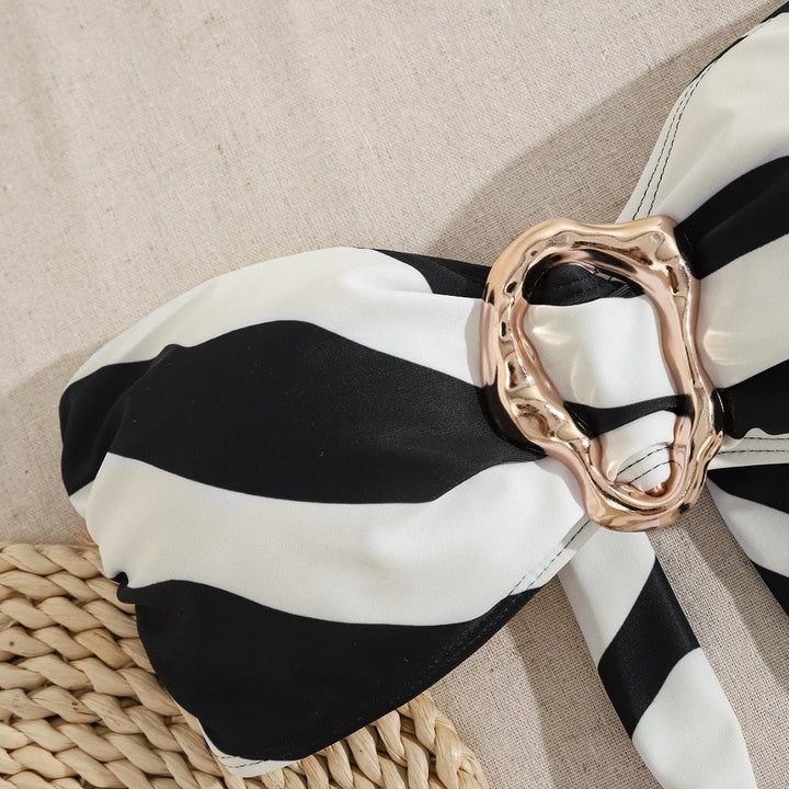 Damen Bandeau-Bikini mit modischem Schnallen-Detail und asymmetrischem Schnitt Drune