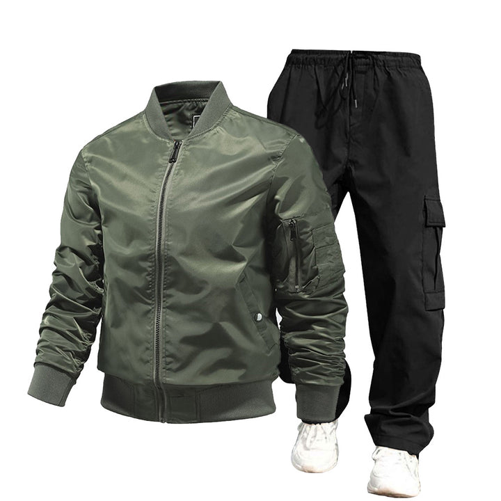 Herren urbane Bomberjacke und Cargo-Hosen Set Drune
