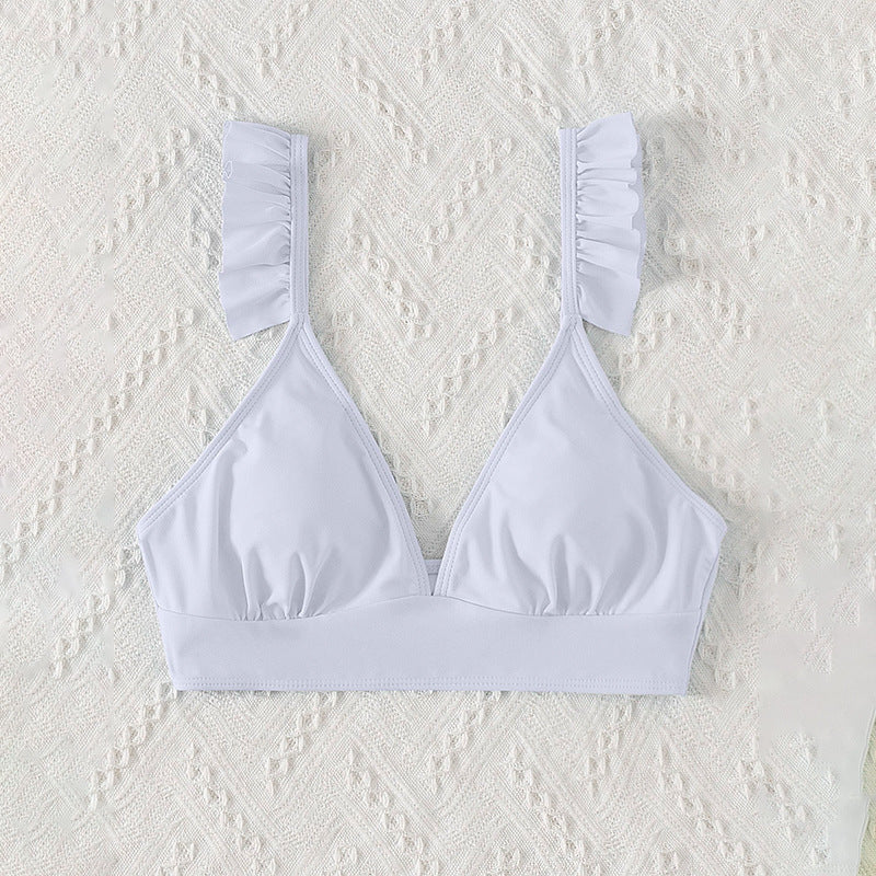 Damen Triangel-Bikinioberteil mit verspieltem Rüschendesign Drune