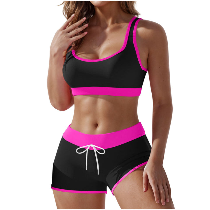 Damen nan stützendes Sportbustier mit breitem Unterbrustband und taillenhohen Trainingsshorts Drune