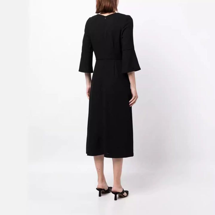 Damen Midikleid mit taillierter Silhouette und Trompetenärmeln Drune