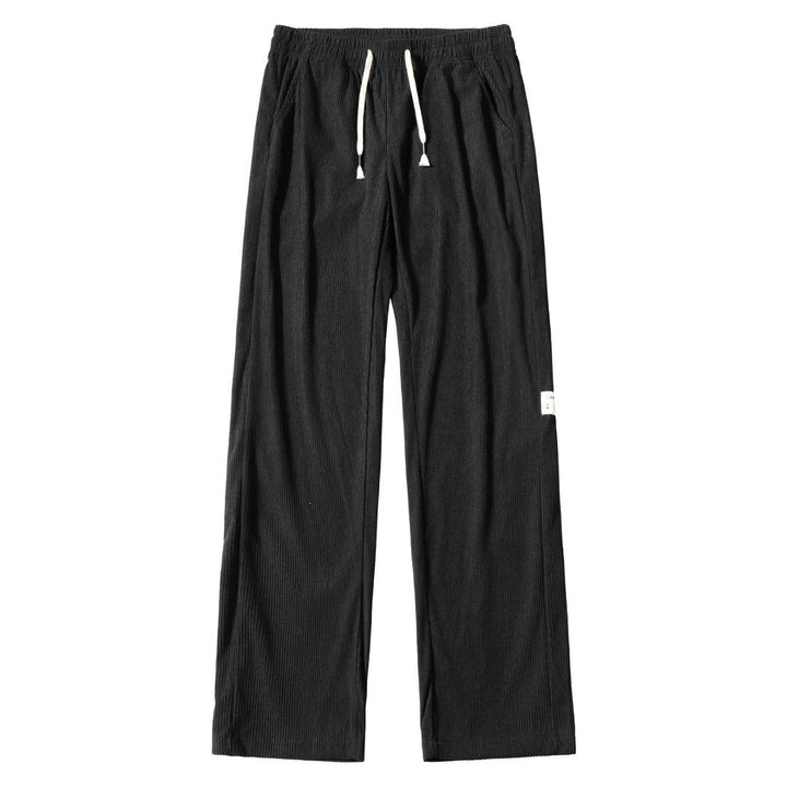 Herren Weite Cordhose im Relaxed-Fit mit Tunnelzug, geradem Bein & Label‑Patch Drune