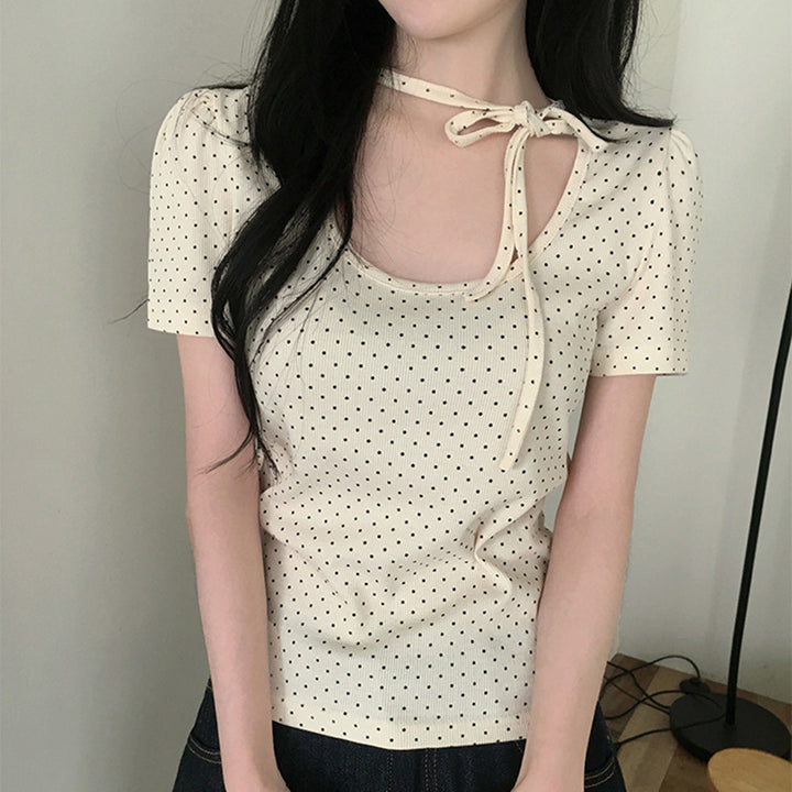 Damen Polka Dot Bluse Drune