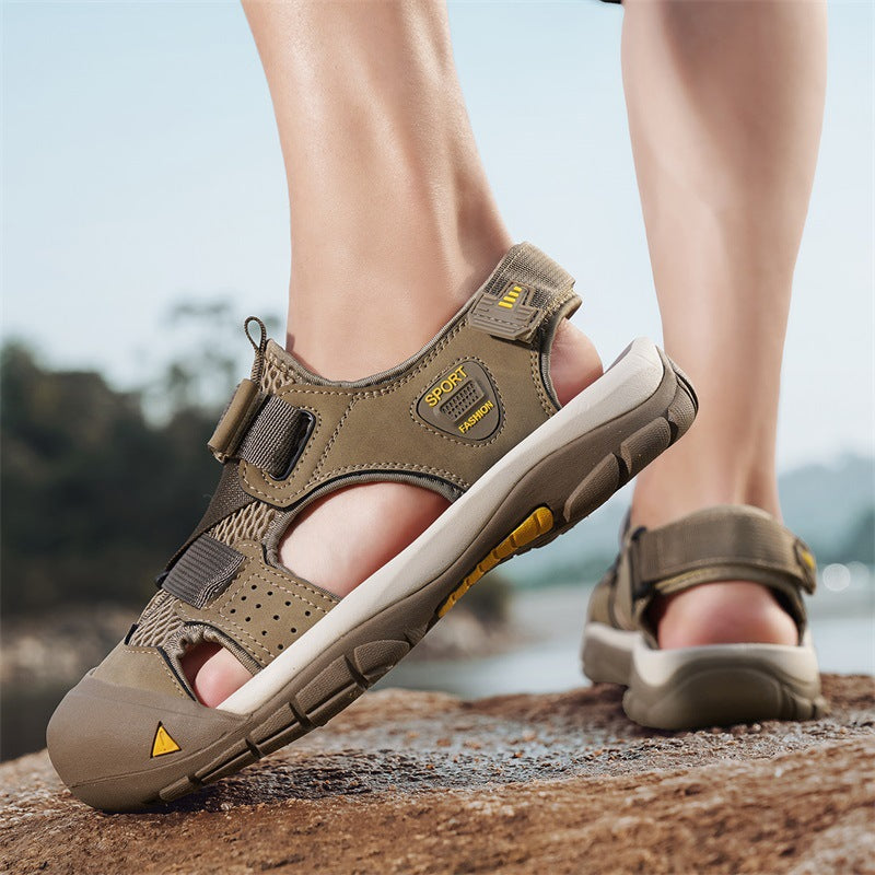 Herren Sportliche Outdoor-Sandalen mit verstellbarem Riemen und rutschfester Sohle Drune