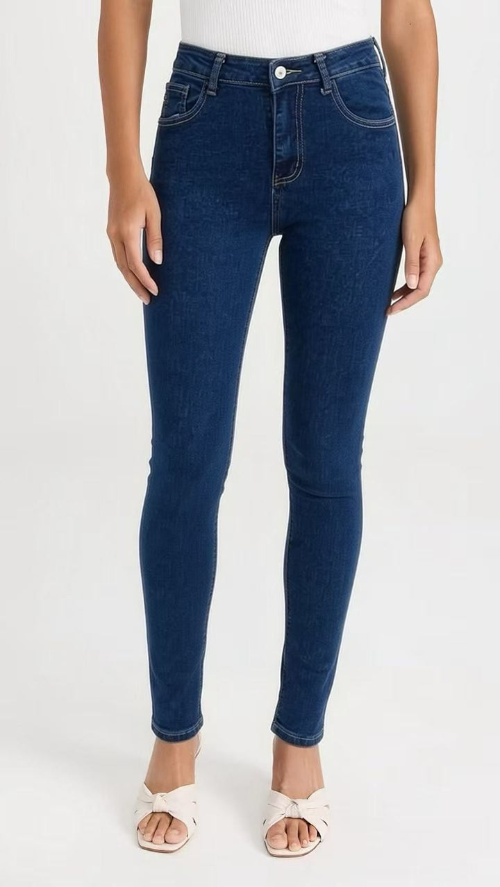 Damen nan hochgeschnittene Skinny-Jeans mit figurformendem Stretch und knöchellanger Passform Drune