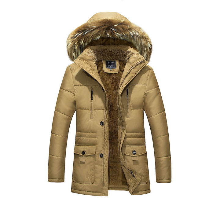 Herren Thermo-Fieldparka mit gesteppter Außenlage, Teddyplüsch-Innenfutter und abnehmbarer Kunstfellkapuze Drune