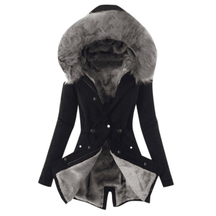 Damen Taillierter Winterparka mit kuscheligem Teddyfutter und großer Kapuze Drune